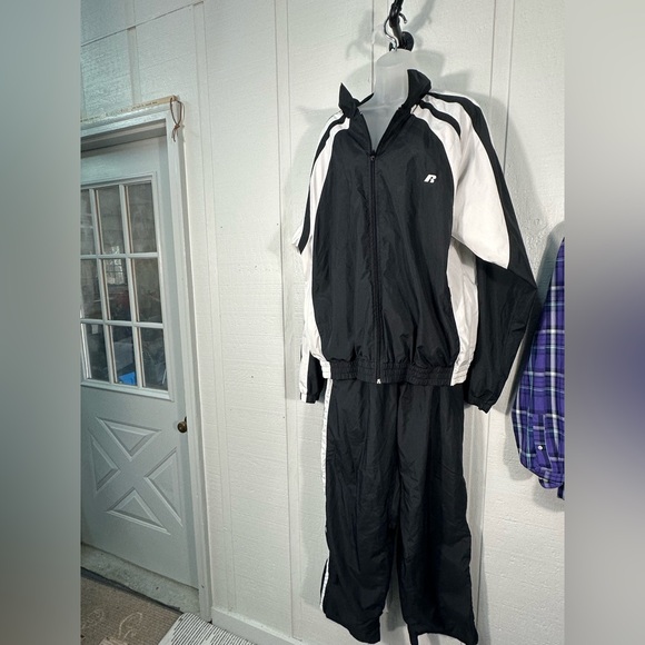 Russell Athletic Pants - Russel Black and White Track Suit Size XL EUC